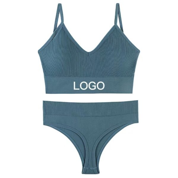 Summer Bikini Accept Custom LOGO Seamless Bra Triangle Cup Bra Panties Breathable Sports Wind underwear - Image 4