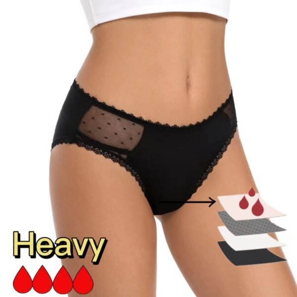 4-Layer Sexy Lace Leakproof Menstrual Panties New Breathable Fast Absorbent Underwear Women Menstrual Briefs plus size lingerie