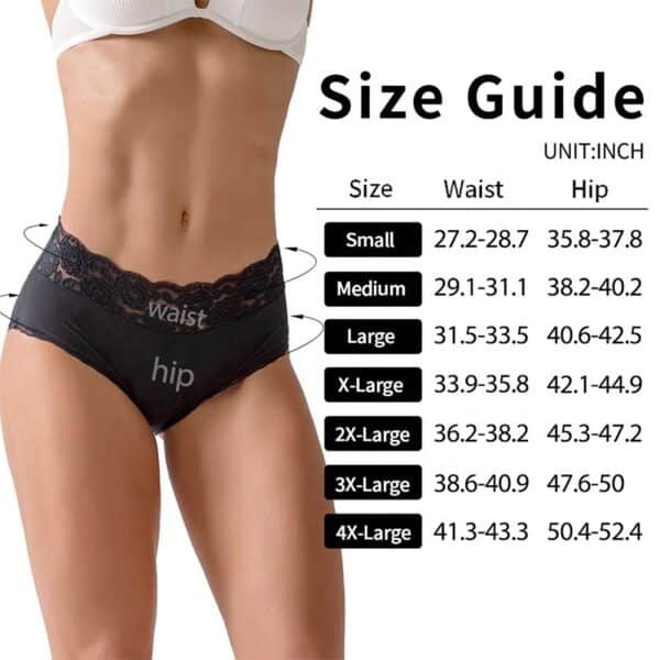 4-Layer Leak Proof Cotton Menstrual Period Panties Plus Size Women Heavy Flow Absorbency Underwear Reusable Intimate Lingerie - Image 3