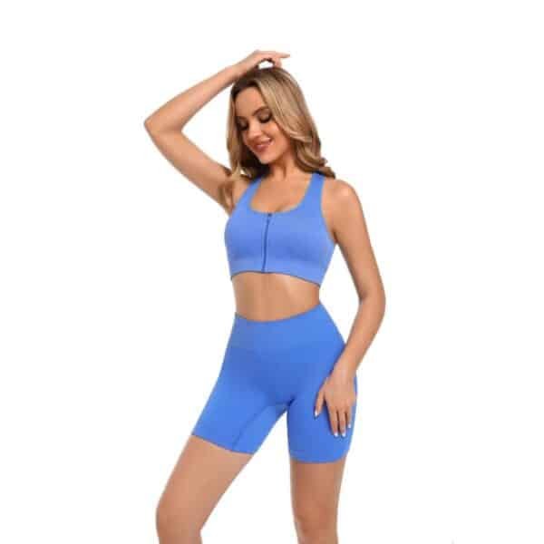 Gym Athletic Leggings And Sports Top Set Women Jacket Seamless & Brief Full Cup Fitness Yoga Sets Bra