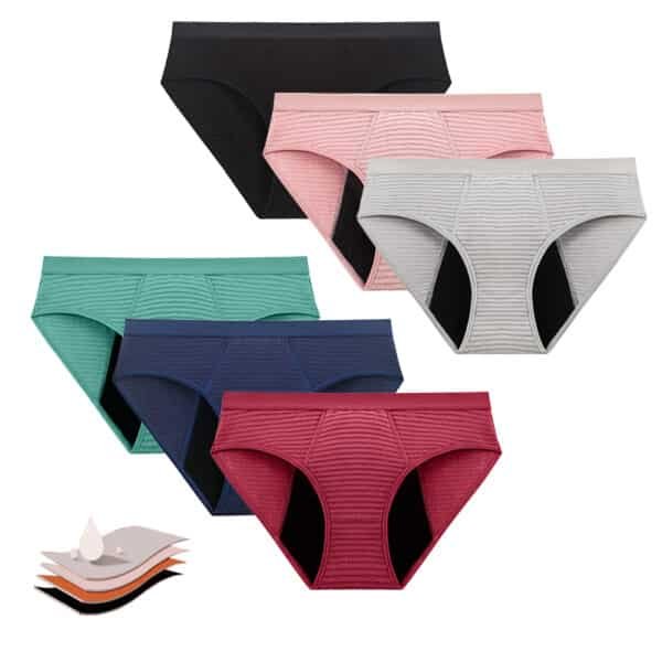 Wholesale 4 Layers Fabric underwear midd Waist Functional LeakProof Menstrual Underwear Women Underpants Period Panties - Image 5