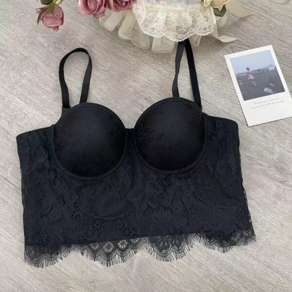 Vintage Lace Graphic Tops Women Crop Female Trendy Wholesale Sexy Bra Supplier Womens Corset Top panty bra